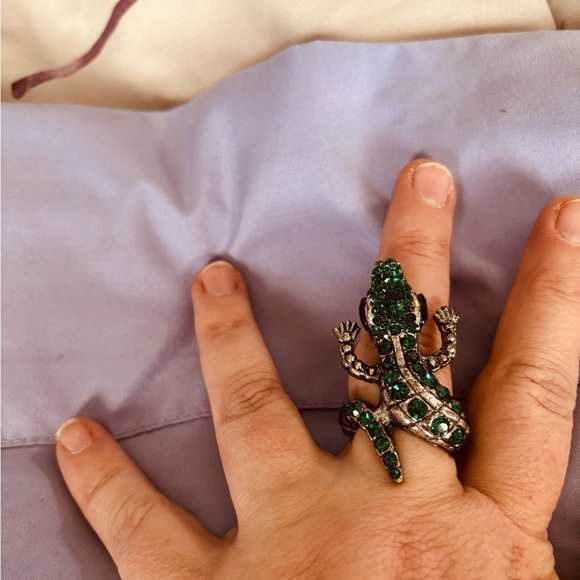 Green Lizard Reptile Ring - Picture 2 of 3